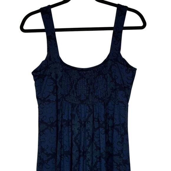 Fresh Produce Navy & Green Smocked Back Maxi Dress Sz M - Picture 4 of 14